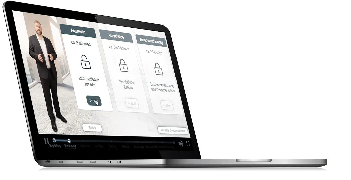 iVOD-Plattform auf dem Laptop