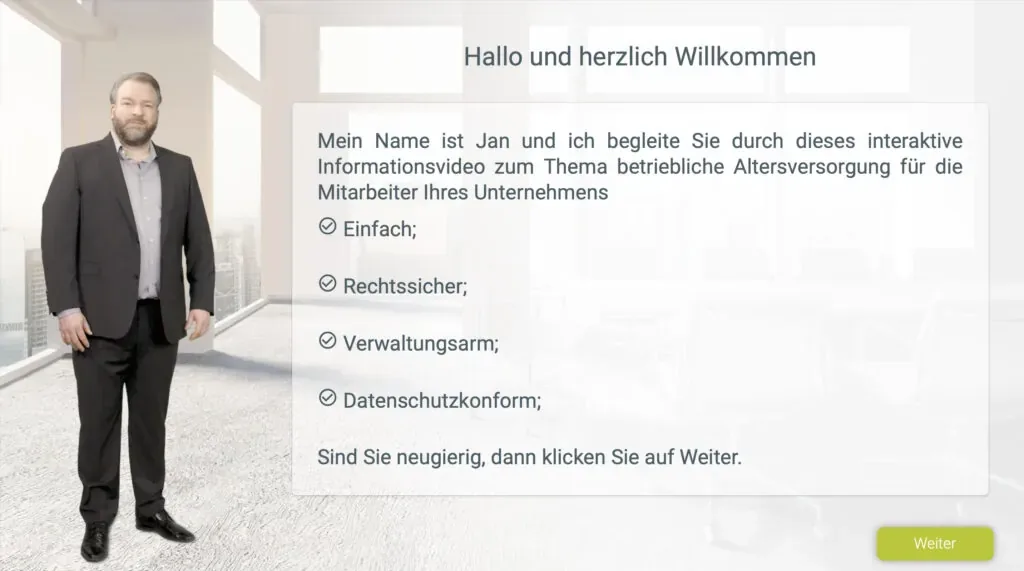 Beratungsvideo mit Moderator Jan